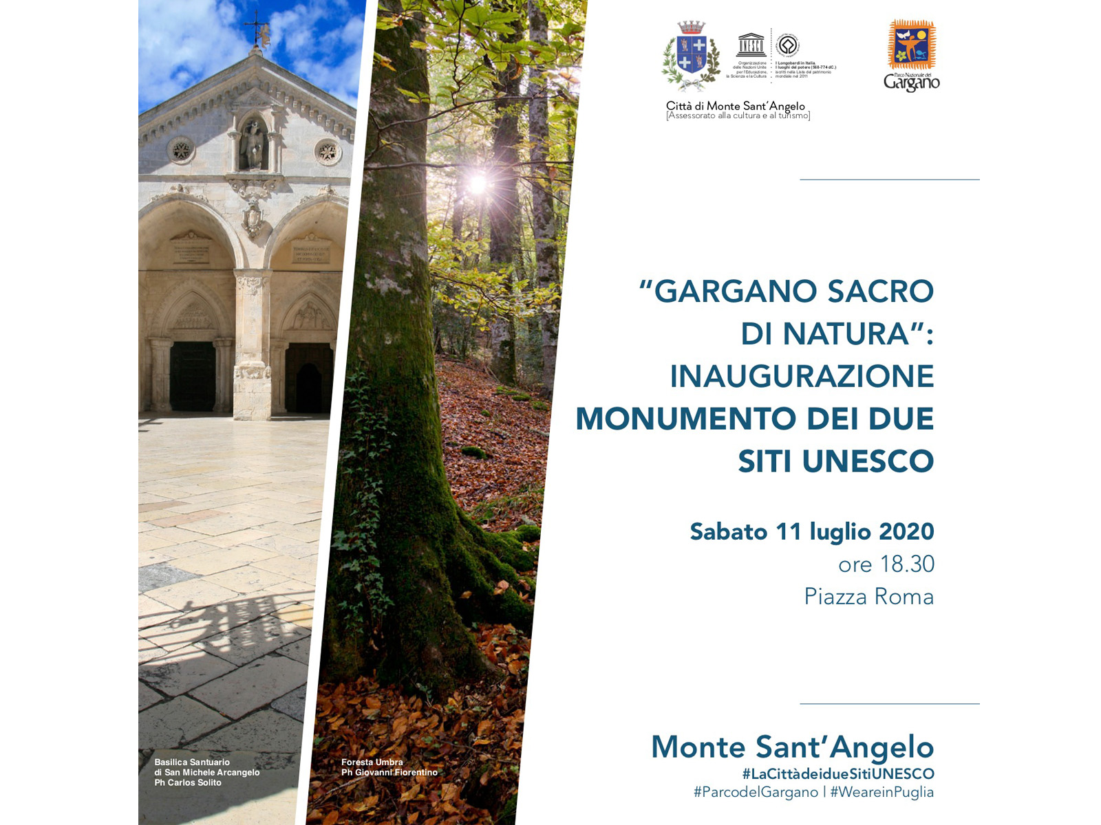 Monte Sant’Angelo, inaugurazione monumento dei due siti UNESCO